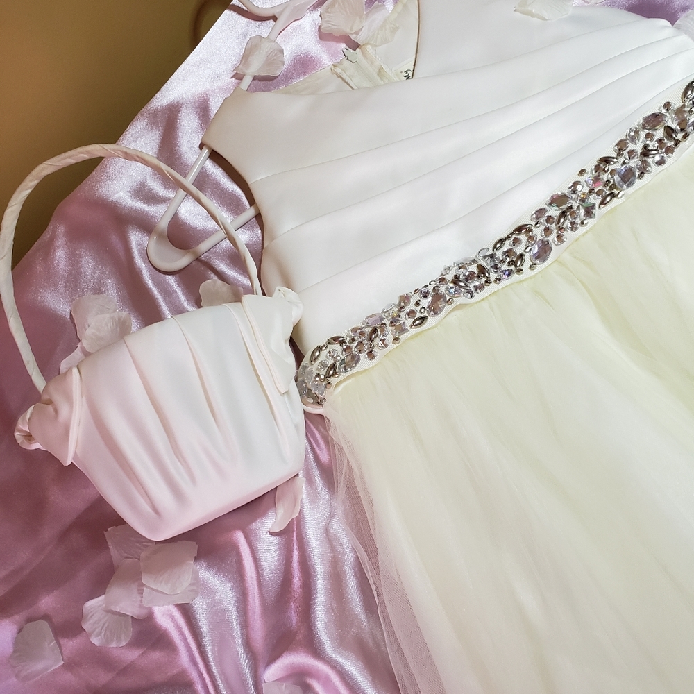 Ivory Flower Girl Dress with basket